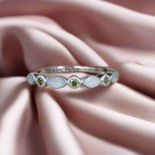 breastmilk florence ring pearl shimmer and peridit accent stones