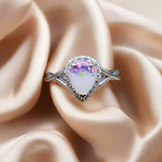 pure milk pop of purple leaf Entwined Breastmilk Ring