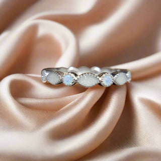 moonstone/pearl shimmer eternity breast milk ring