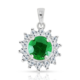 Sarah Sparkle Ashes Pendant – Memorial Jewellery in Sterling Silver or Gold with Round Glass Gemstone