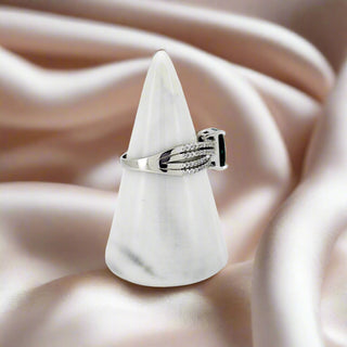 side profile Together Ashes Inclusion Ring