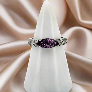 light purple sparkle  Jewel Ashes Inclusion Ring