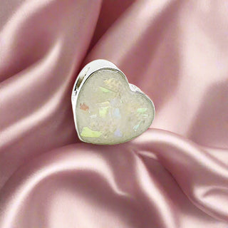 opal flakes Sparkle Heart Breastmilk Charm