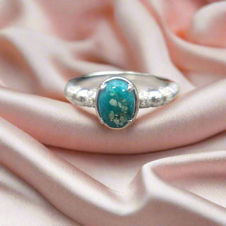 aqua pearl Elliptic Ashes Ring