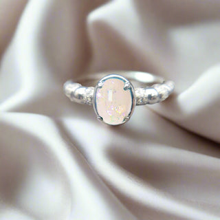 opal flakes  Elliptic Breast Milk Ring