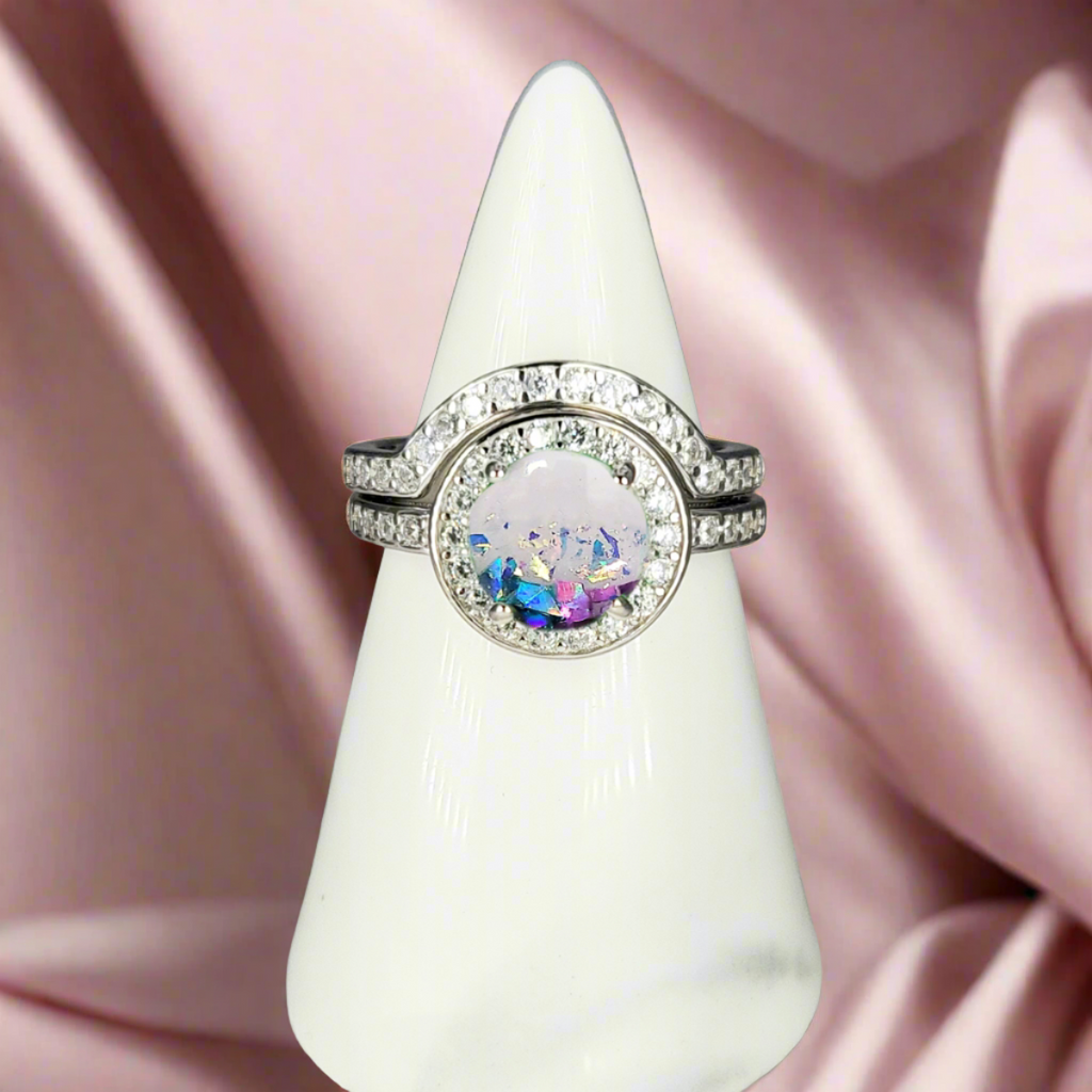 The Violet Stacker Breastmilk Inclusion Ring – Cumbria Life Casting