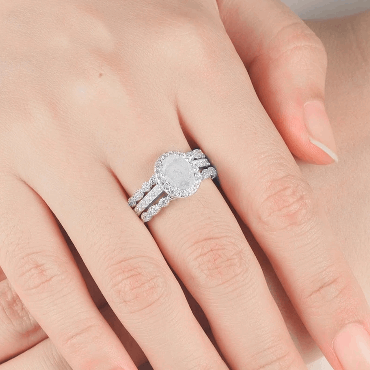 The Olympia Oval Sparkle Breast Milk Ring