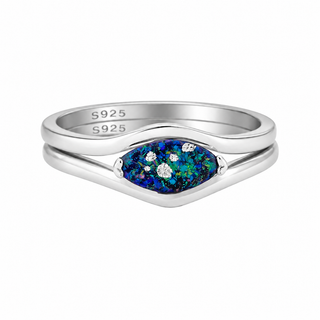 The Harmony Ashes Inclusion Stacker Ring