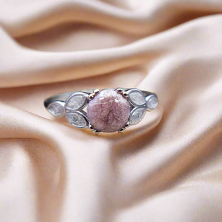 Blush pink pearl fur ring