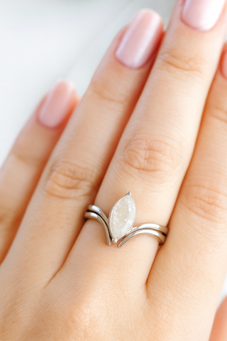 The Selene Breast Milk Inclusion Split Stacker Ring