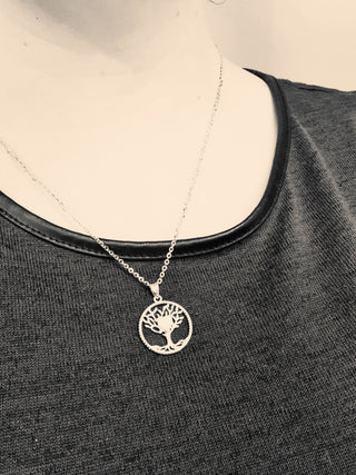 scale on model Tree of Life Breastmilk Pendant