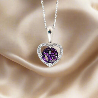deep purple sparkle Sienna Ashes Pendant