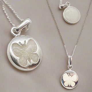 pearl shimmer Flutterby Breast Milk Pendant