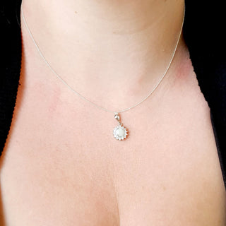 on model Sarah Sparkle Breastmilk Pendant