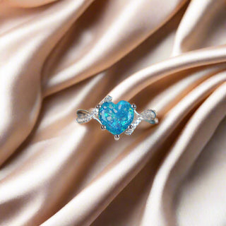 light blue leaf Wren Ashes Inclusion Ring