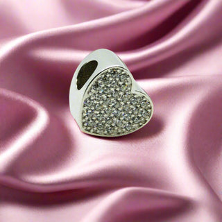 reverse Sparkle Heart Breastmilk Charm