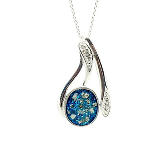 cornflower blue sparkle The Cressida Curved Ashes Pendant
